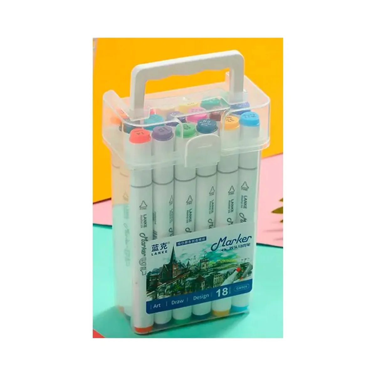 GENERICO - Plumon doble punta 18 colores