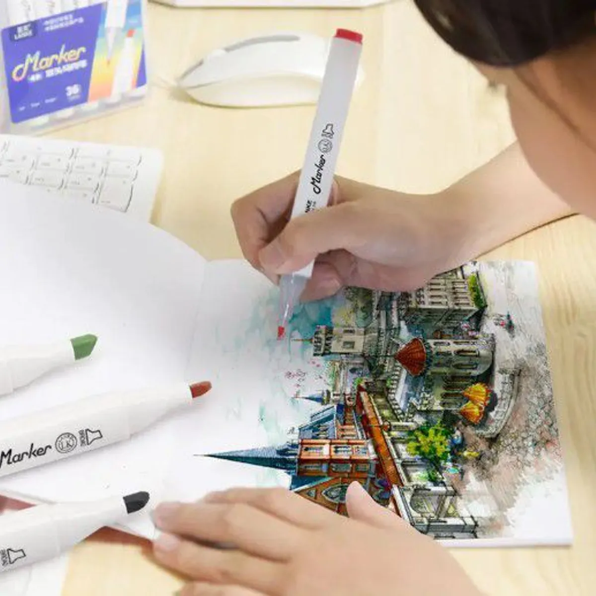 GENERICO - Plumon doble punta 18 colores