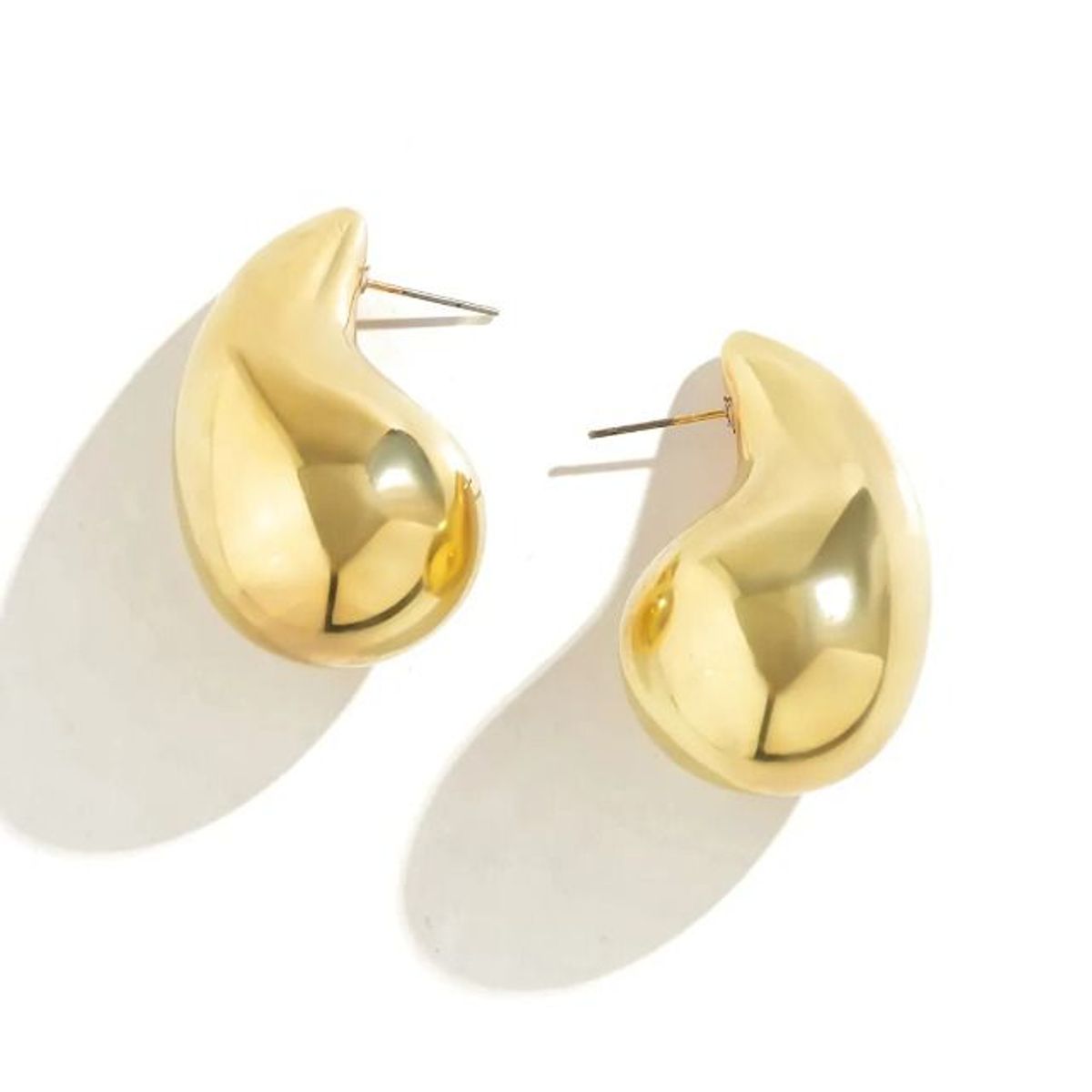 KAST PE - Aretes en forma de Gota Mujer Bottega en tendencia 3cm Plateado
