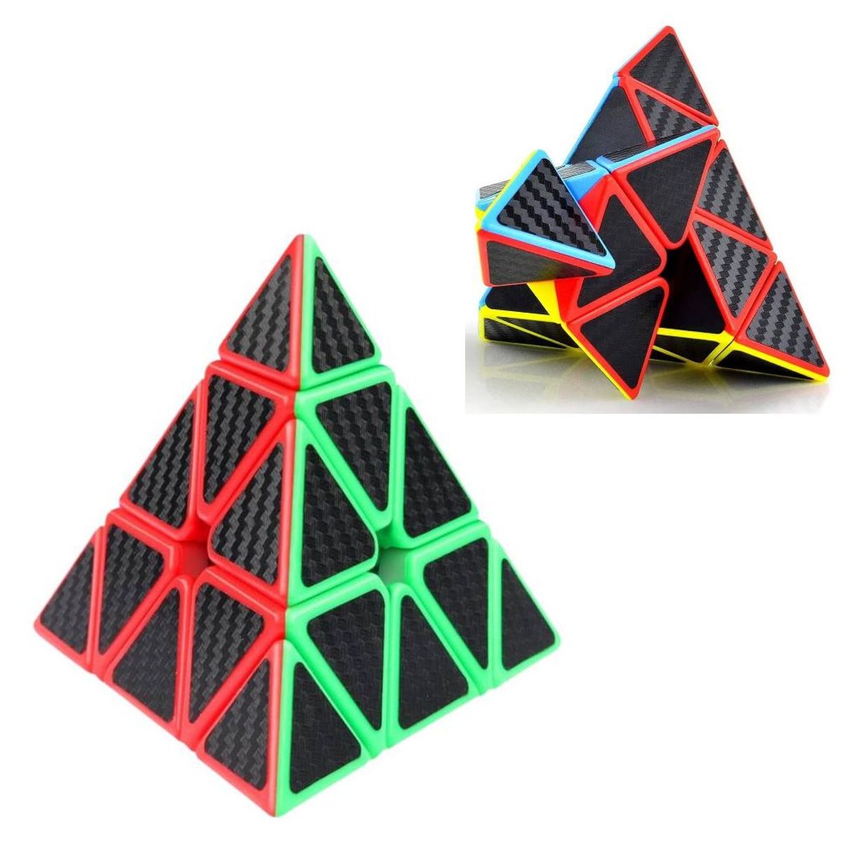 YJ - Cubo Mágico Piramide Fibra de Carbon