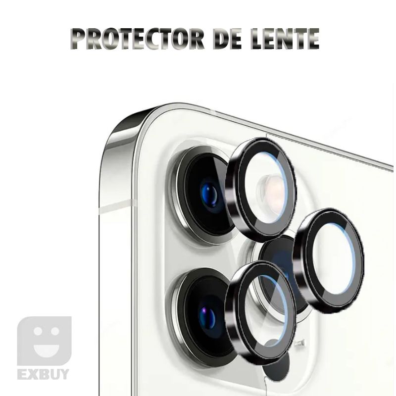 GENERICO - LENTE PROTECTOR DE CAMARA METALIZADO NEGRO PARA IPHONE 14 PRO MAX