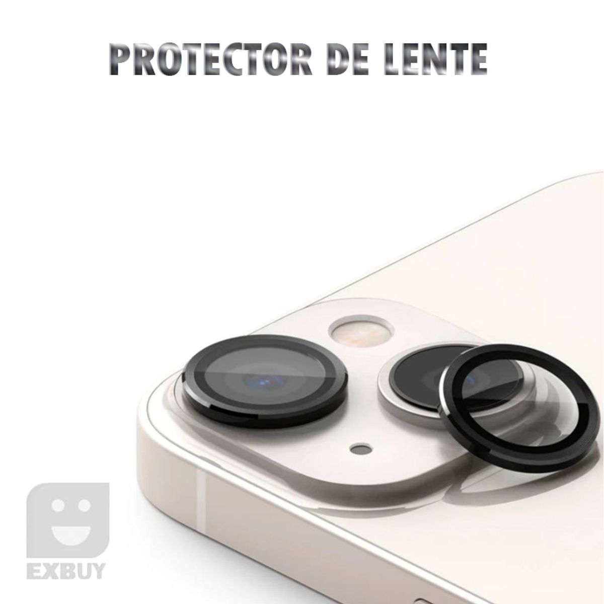 GENERICO - LENTE PROTECTOR DE CAMARA METALIZADO NEGRO PARA IPHONE 14 PRO MAX