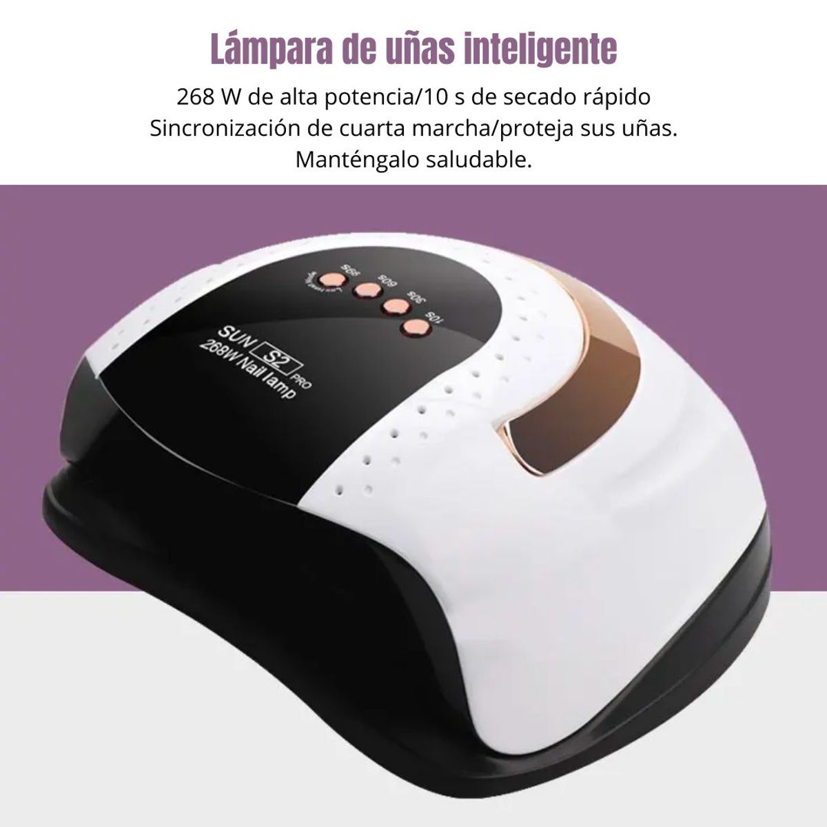 SEISA - Lámpara de Uñas LED/UV 2 en 1 Secador de Uñas 268W SUNS2 Pro