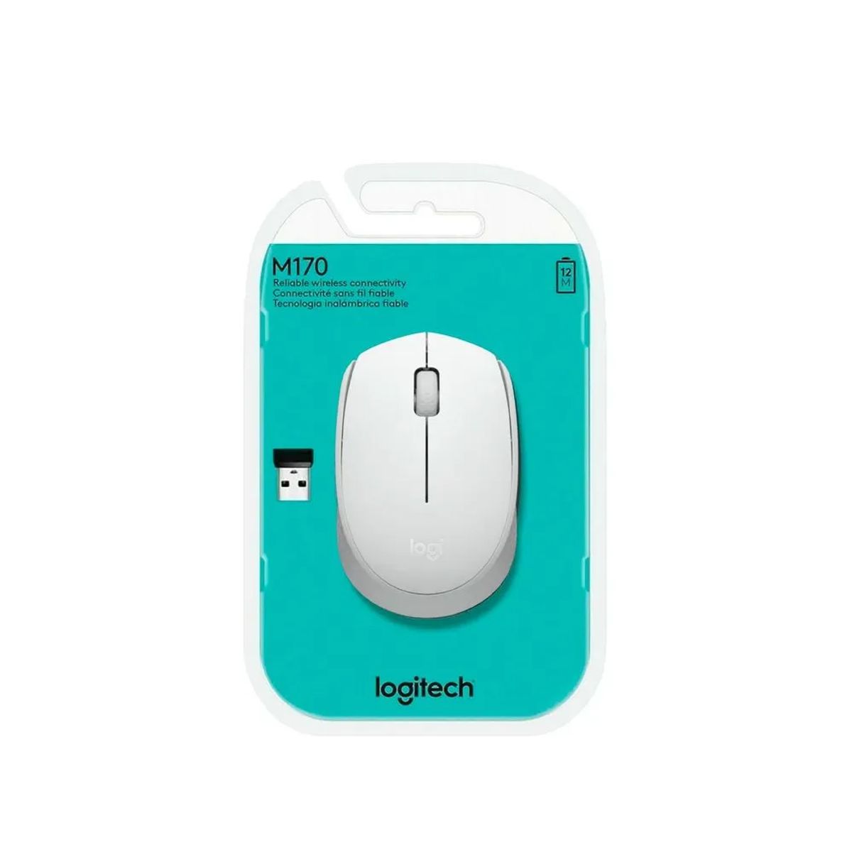 GENERICO - MOUSE INALAMBRICO LOGITECH M170 910-004800 OPTICO  RECEPTOR USB WHITE
