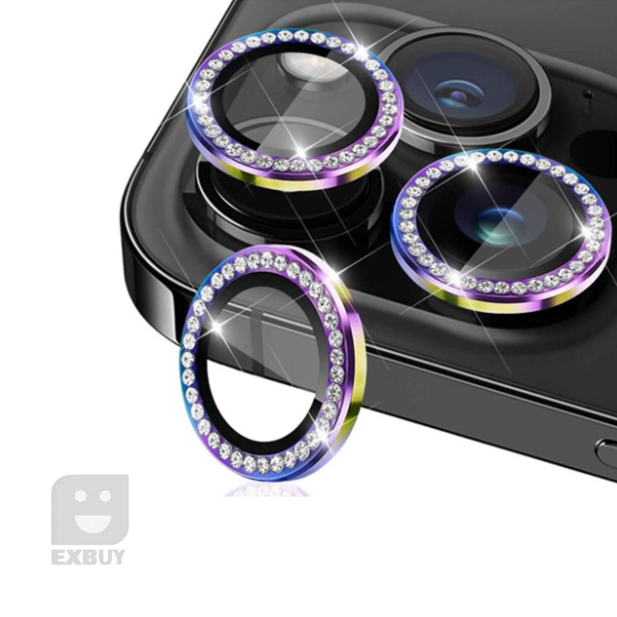 PROTECTOR DE CÁMARA PARA IPHONE 11 PRO MAX DIAMANTE TORNASOL, marca GENERICO - Foto 2