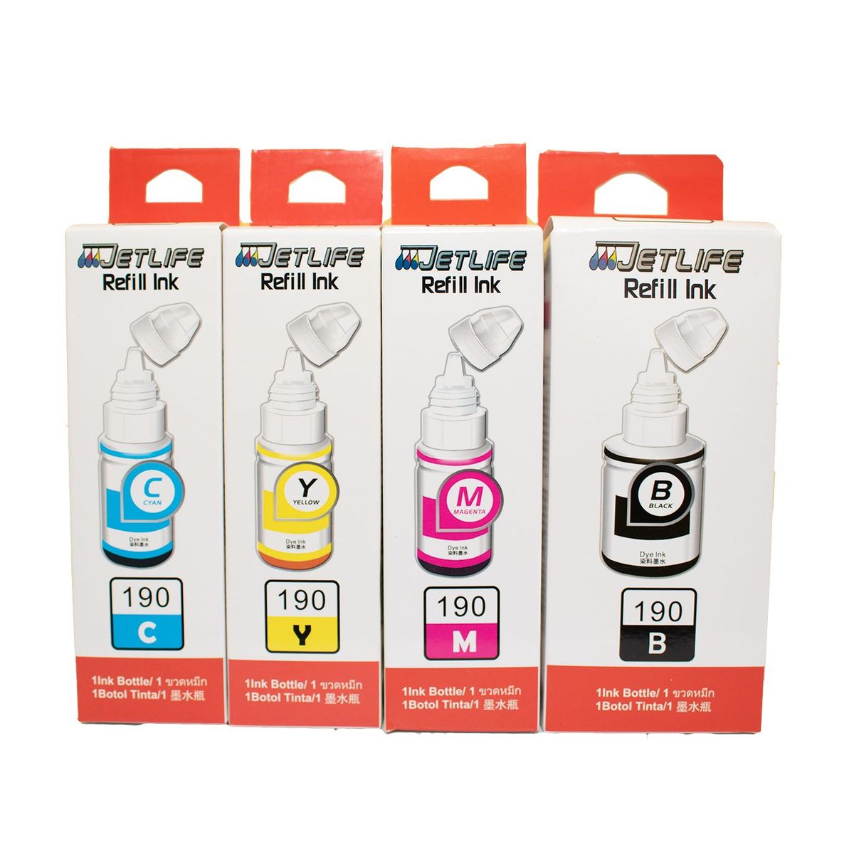 JETLIFE - TINTA COMPATIBLE JETLIFE CANON SERIE G / 190 PACK 4 COLORES