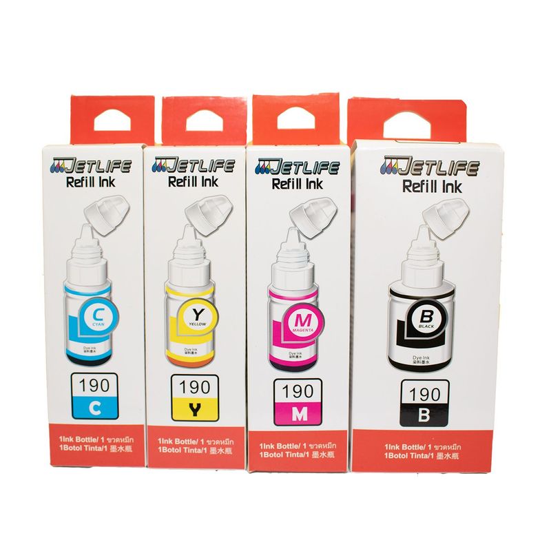 JETLIFE - TINTA COMPATIBLE JETLIFE CANON SERIE G / 190 PACK 4 COLORES