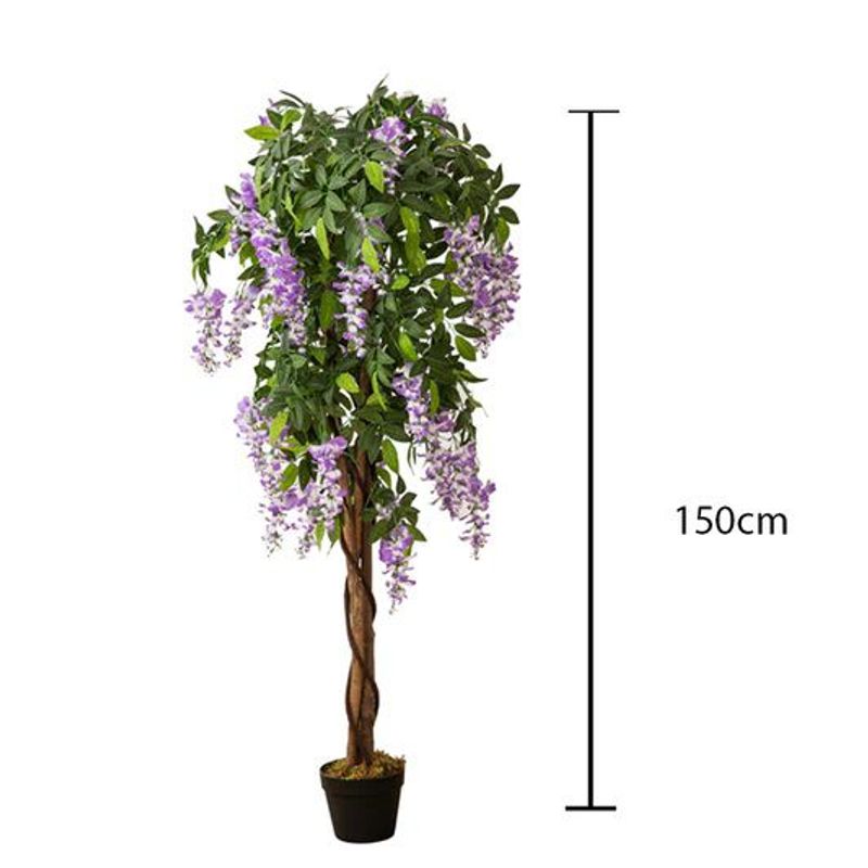 GENERICO - Planta artificial con flores moradas 1.50 m.