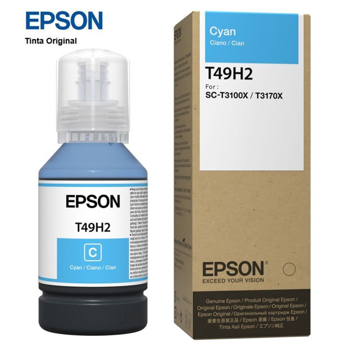 EPSON - Tinta Sublimacion Epson T49M2 Cyan Botella 140ML