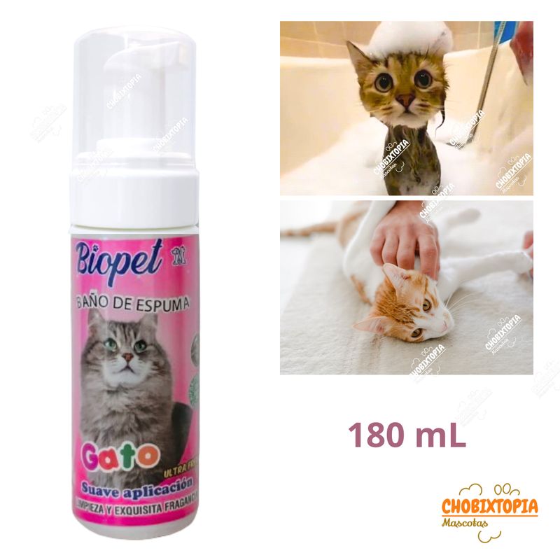 GENERICO - ESPUMA BAÑO EN SECO MASCOTA GATO x 180 mL.