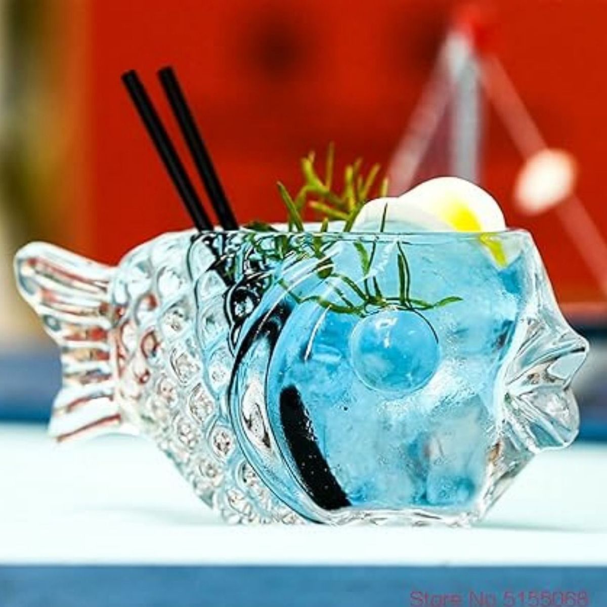 GENERICO - Vaso Cóctel Vidrio en Forma de Pez