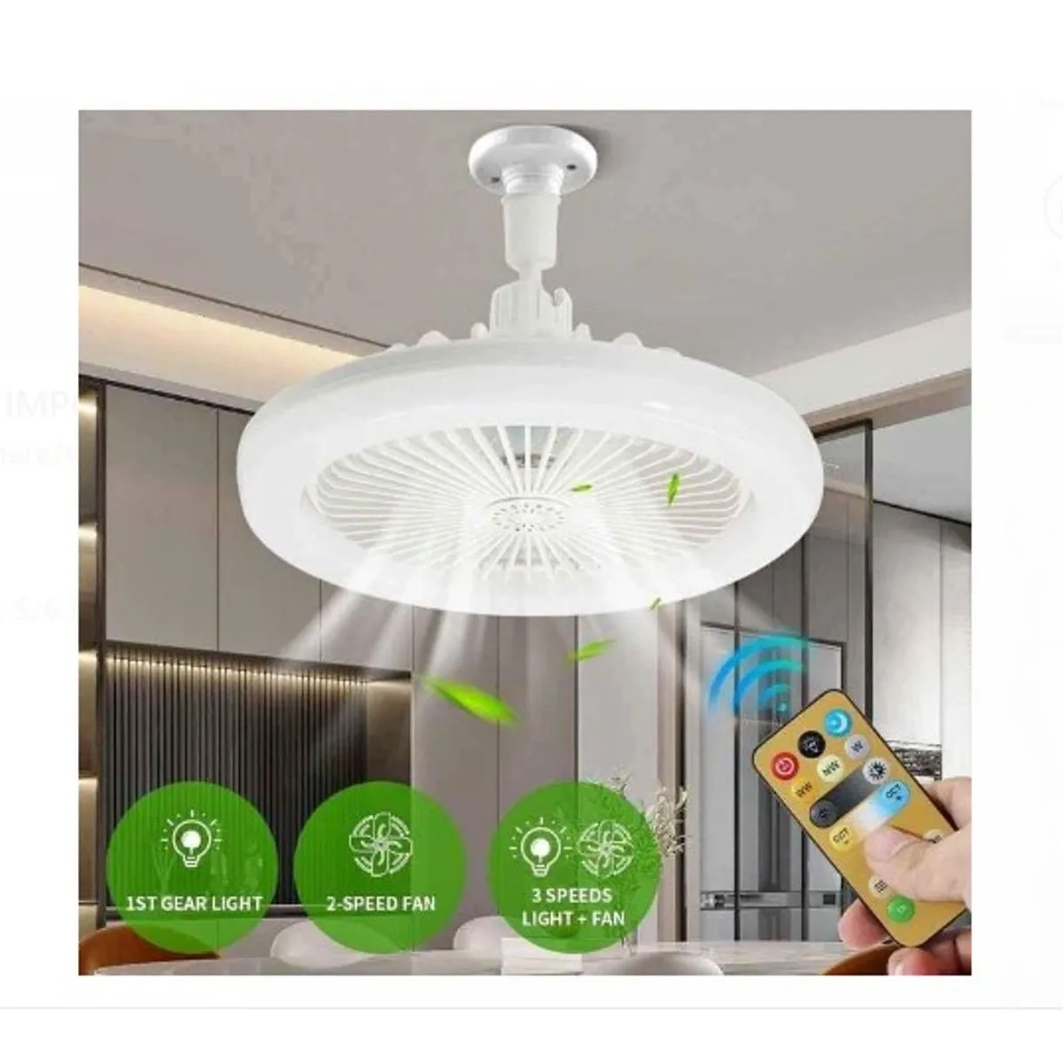 GENERICO - Foco Ventilador de techo 2 en 1 ahorrador con CONTROL