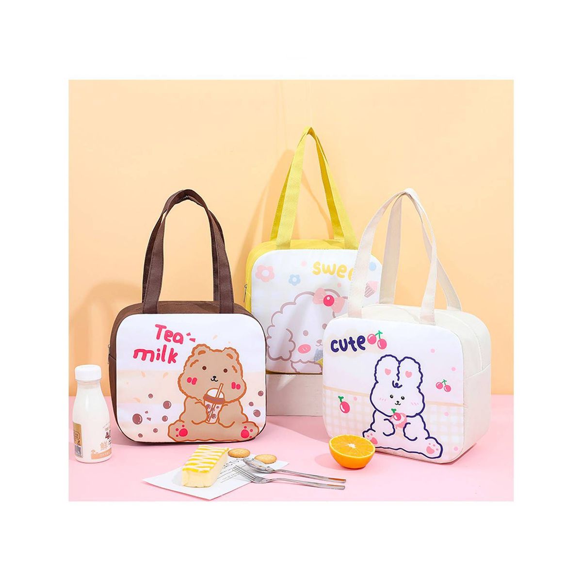 GENERICO - Lonchera Infantil Térmica con Cierre Kawaii - Niña