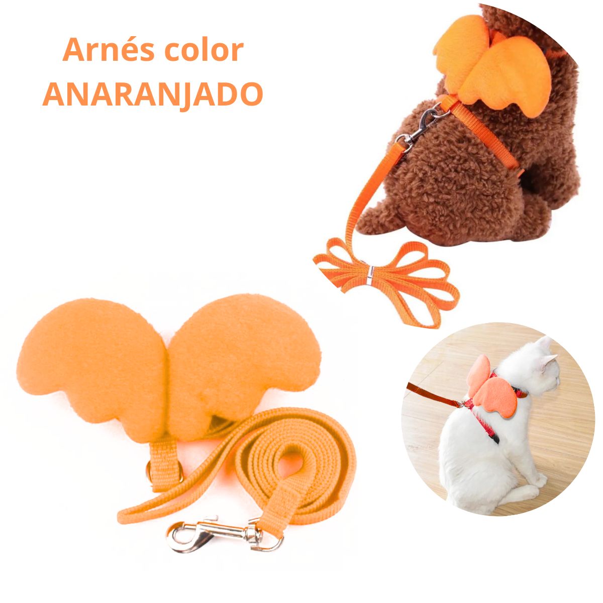 GENERICO - ARNES CON ALAS Y CORREA TALLA S - ANARANJADO