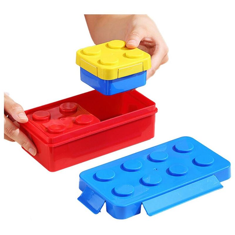 GENERICO - Tapers lonchera para niños en forma de Lego set por 3