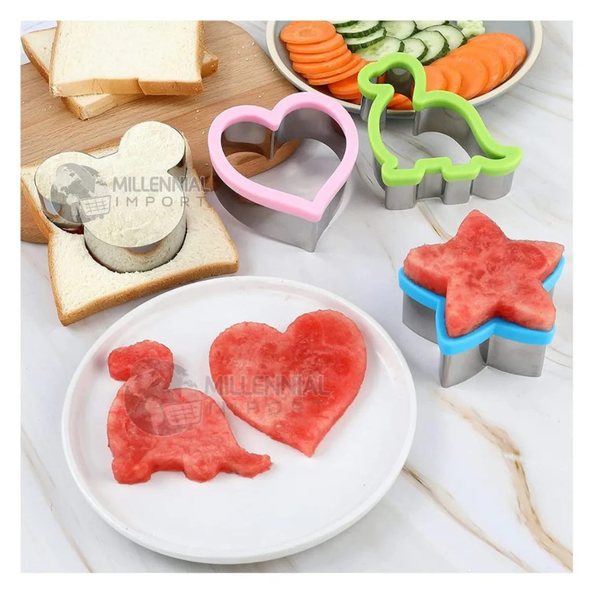 GENERICO - Cortadores Moldes Mini tenedores para Loncheras Saludables 36 piezas