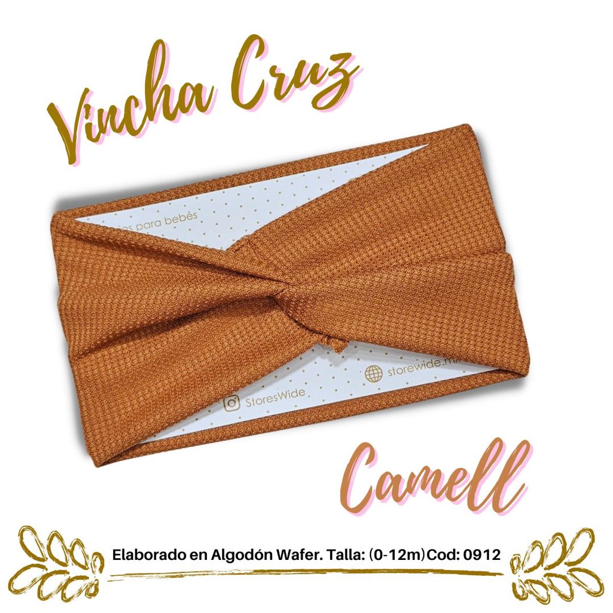 GENERICO - Vinchas para bebes en algodon wafer modelo  Cruz