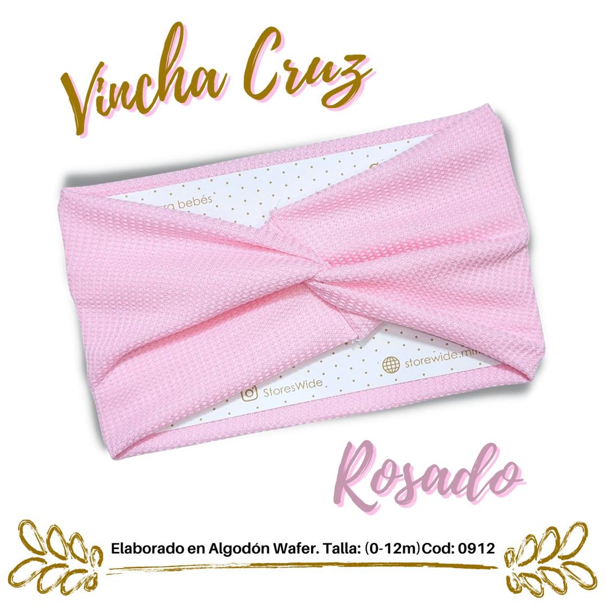 GENERICO - Vinchas para bebes en algodon wafer modelo  Cruz