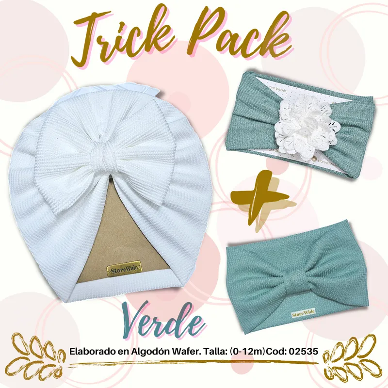 GENERICO - Vinchas de bebe mas turbantes Trick Pack