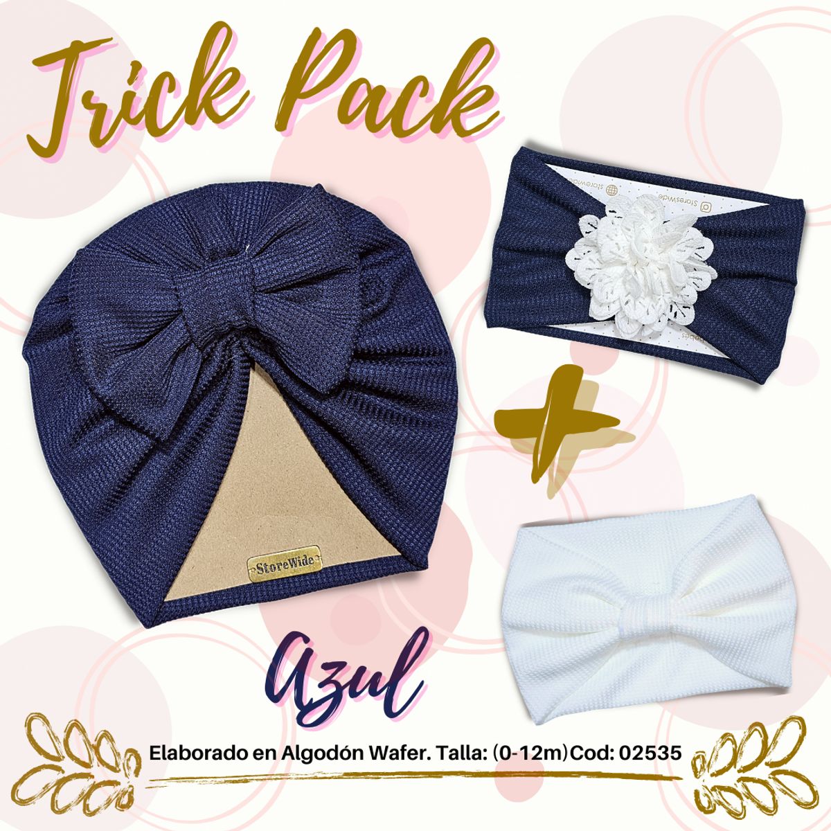 GENERICO - Vinchas de bebe mas turbantes Trick Pack