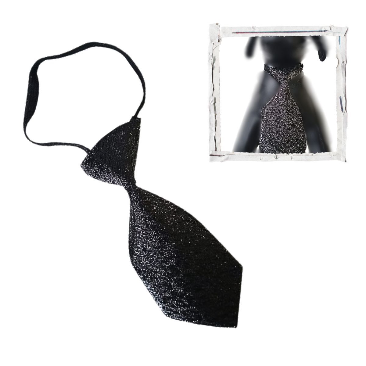 GENERICO - CORBATA PARA MASCOTA BRILLANTE NEGRO