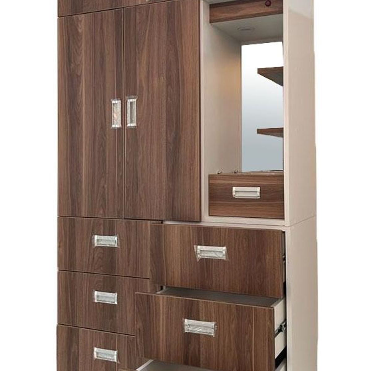 GENERICO - ROPERO CON TOCADOR  DE 1 METRO COLOR ROBLE