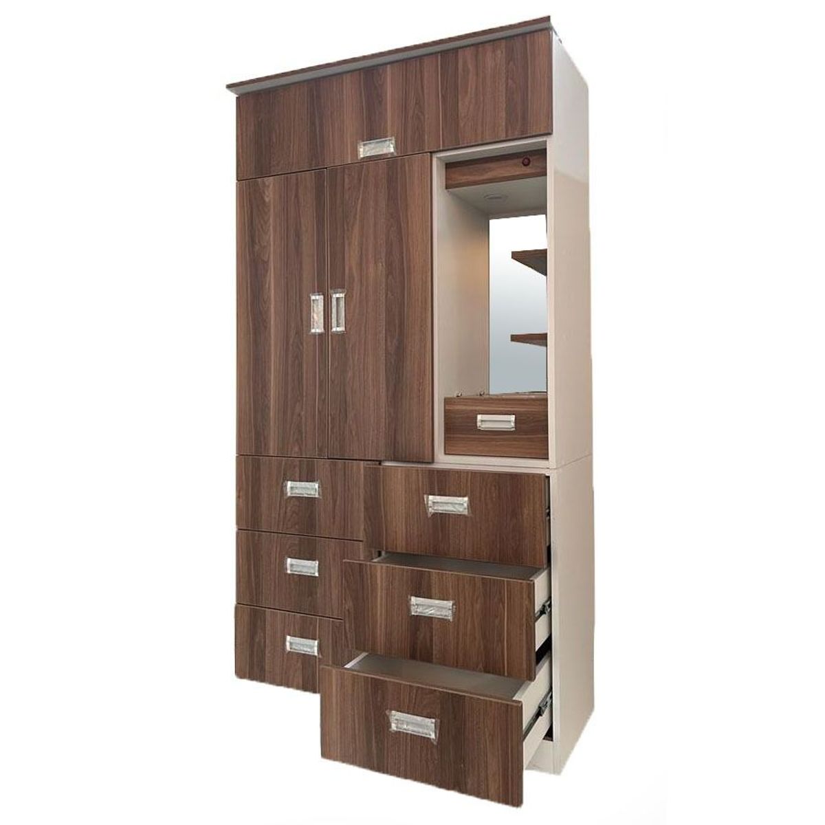 GENERICO - ROPERO CON TOCADOR  DE 1 METRO COLOR ROBLE