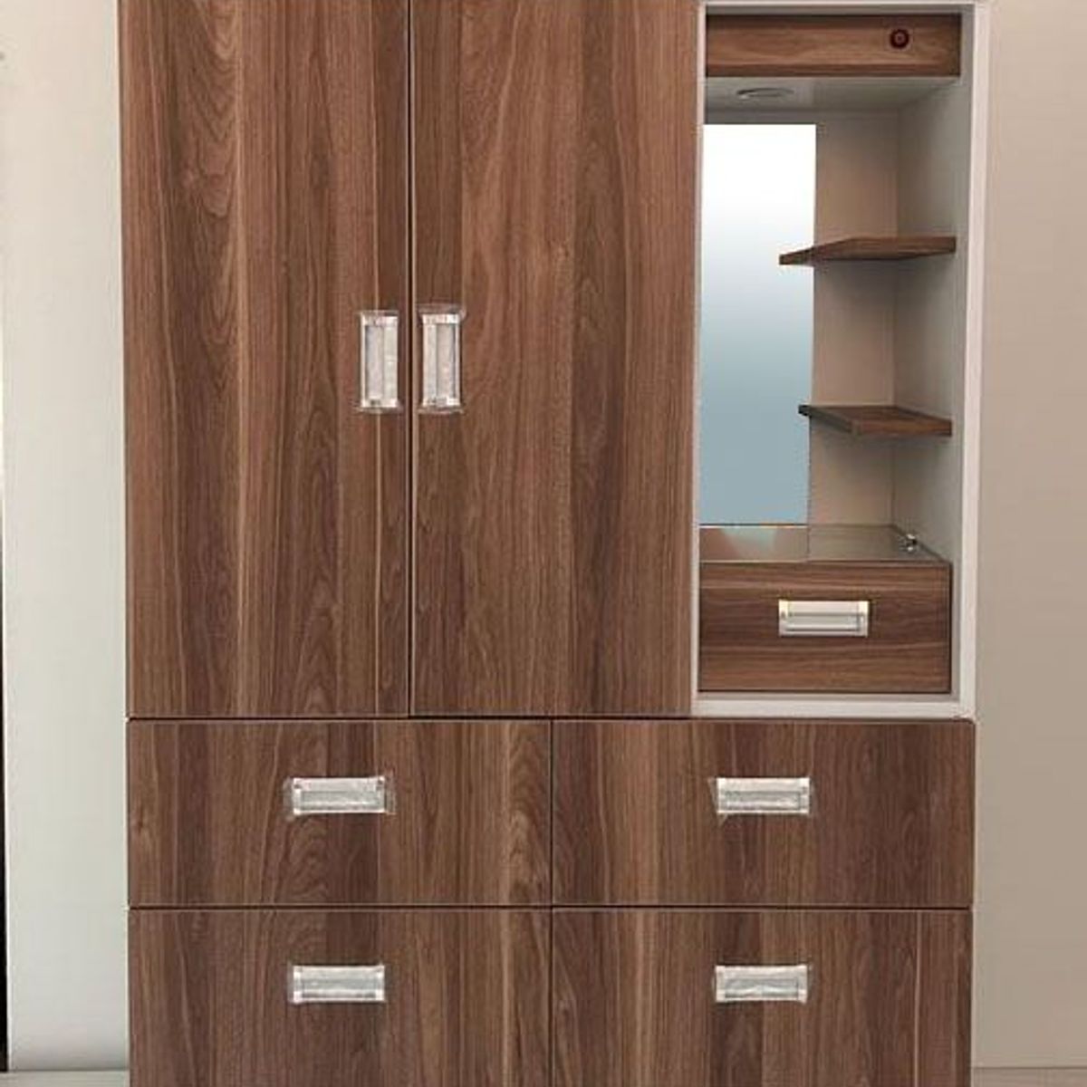 GENERICO - ROPERO CON TOCADOR  DE 1 METRO COLOR ROBLE