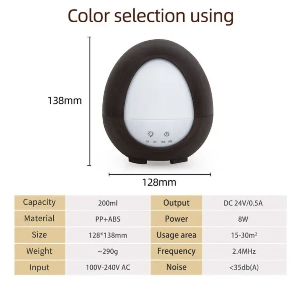 GENERICO - Humidificador  Difusor  De Aroma Con Luz Led Ultrasonico Aromaterapia
