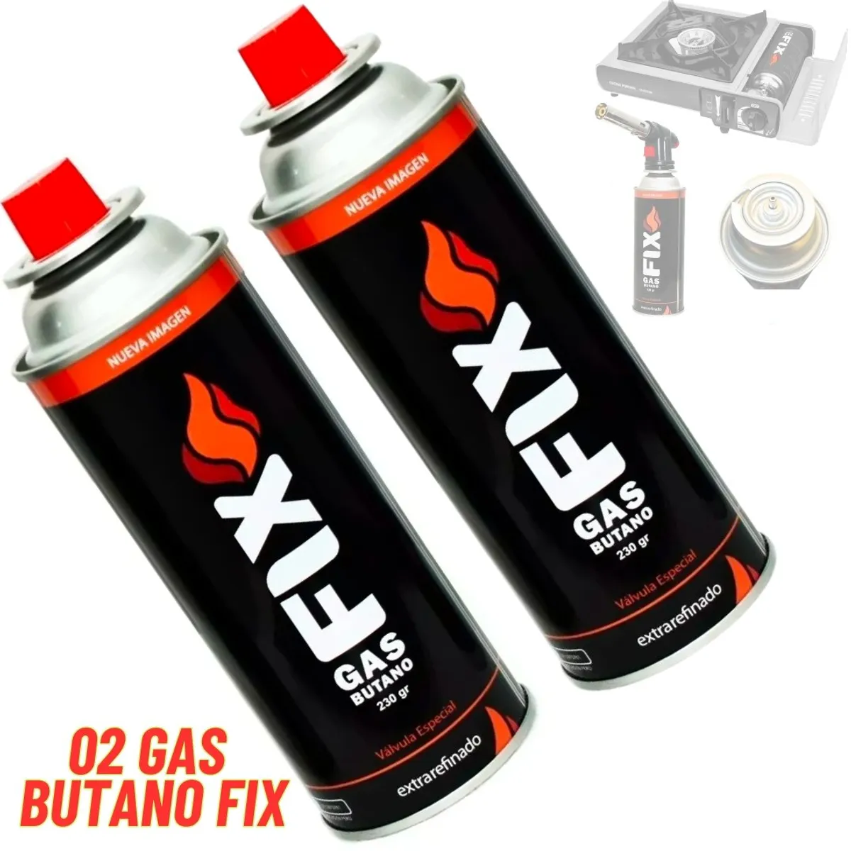 FIX - Gas Butano FIX Cocina Cabezal Soplete Campamento Camping x 02