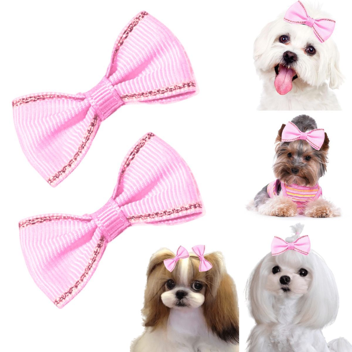 GENERICO - MOÑO PARA MASCOTAS ROSA