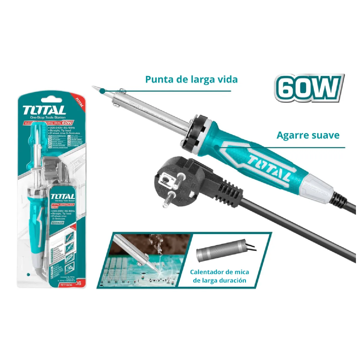 TOTAL TOOLS - Cautin electrico 60w Industrial Total