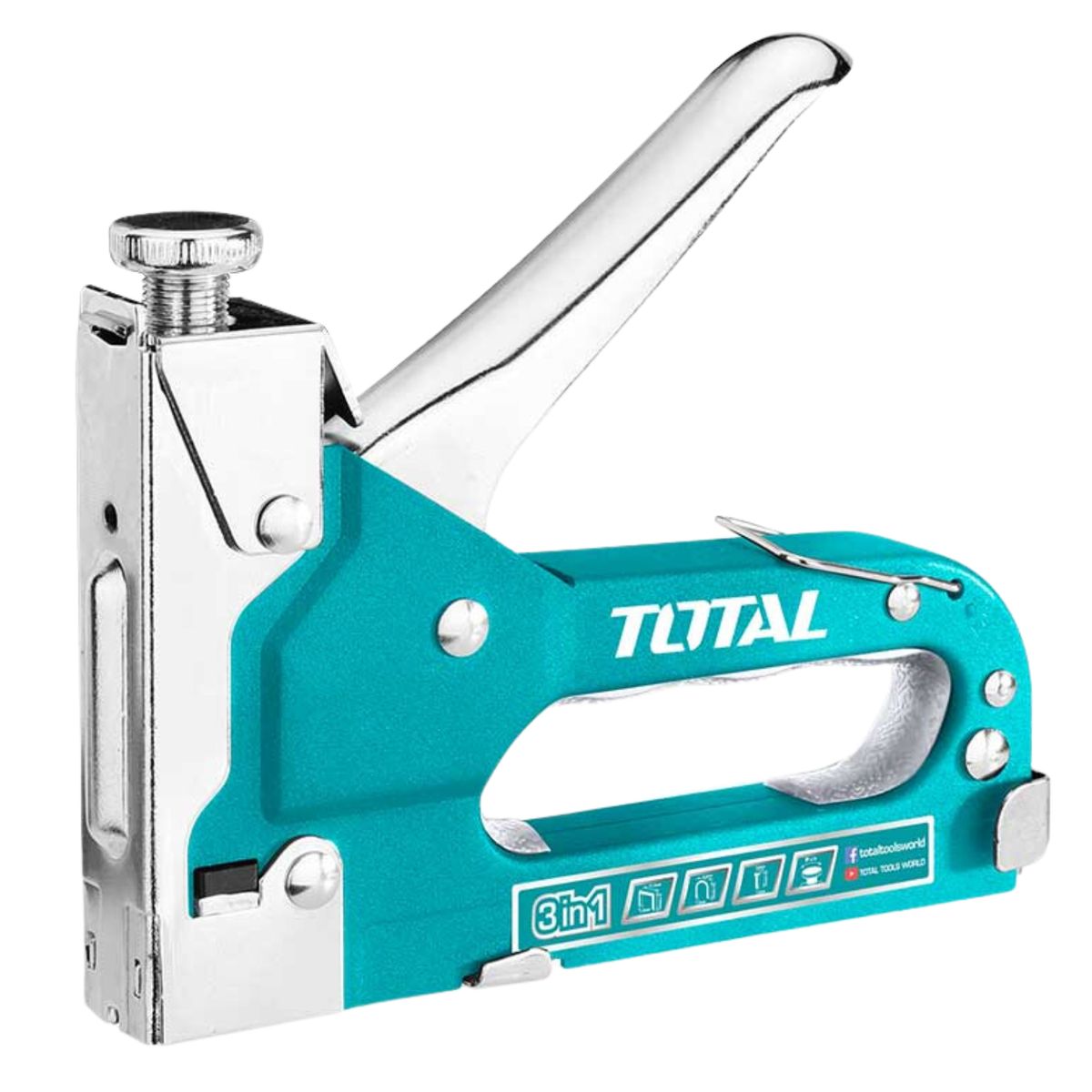 TOTAL TOOLS - Engrapadora Clavadora 3 en 1 Metalica Total