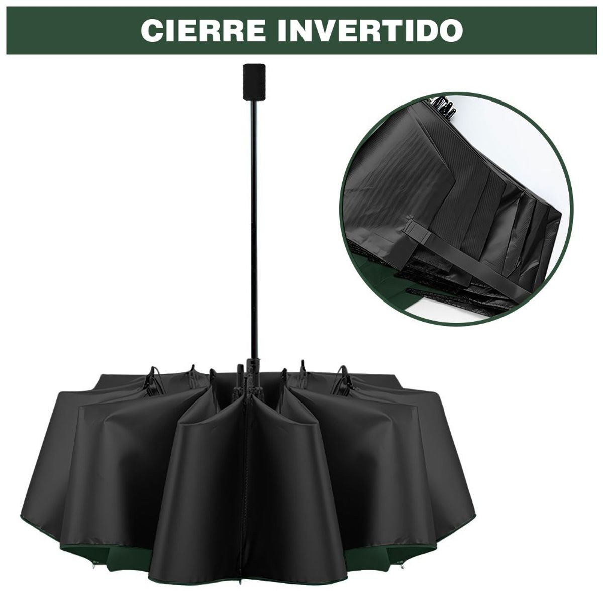 KELLER - Paraguas Plegable con Protección UV Sombrilla Manual VD K03