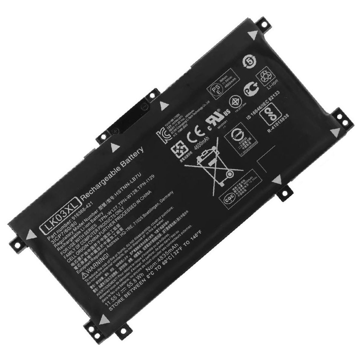 GENERICO - BATERIA PARA LAPTOP HP LK03XL 52.5Wh 11.55V 3 CELDAS Envy X360 17-AE