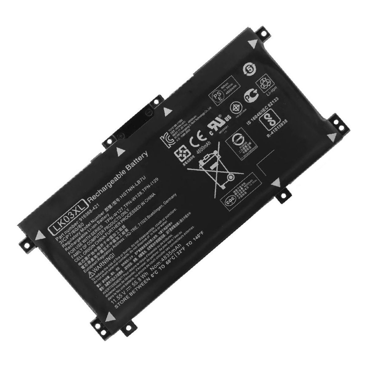GENERICO - BATERIA PARA LAPTOP HP LK03XL 52.5Wh 11.55V 3 CELDAS Envy X360 17-AE