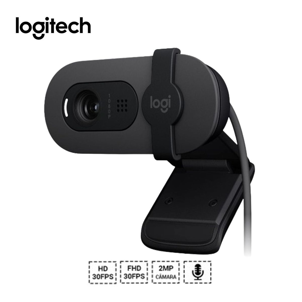 LOGITECH - Camara Web Brio100 Full HD 1080p equilibrio de iluminación automático