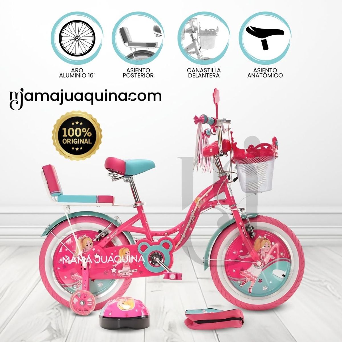 KINGDOM - Bicicleta Para Niña Aro 16 «PRINCESS ROYAL II» Light Blue