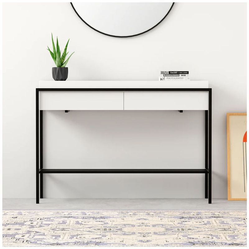 VENTITAS HOME - Mueble Consola para Sala Owen Ventitas Home Blanco y Negro