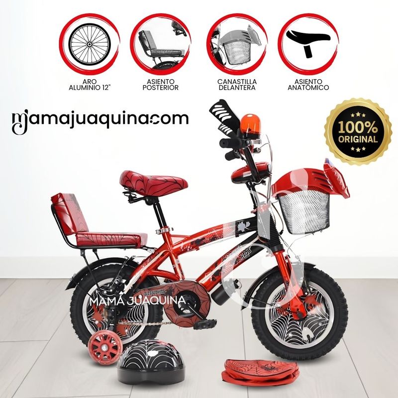 KINGDOM - Bicicleta Para Niño Aro 12 «SPIDER BIKE» Red