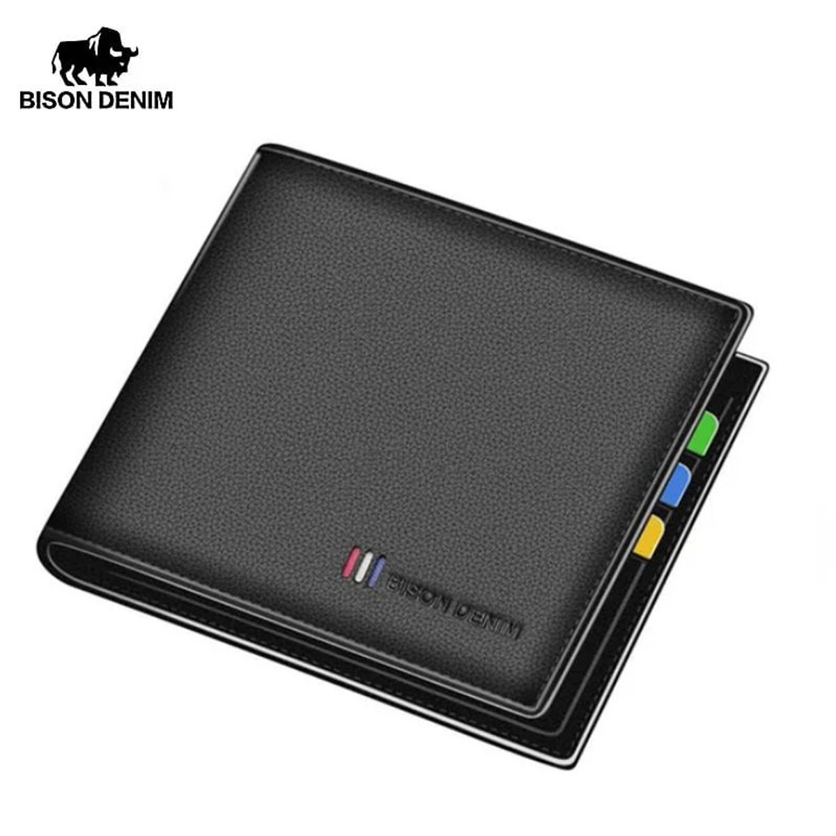 GENERICO - Billetera de cuero Bison Denim - Negro