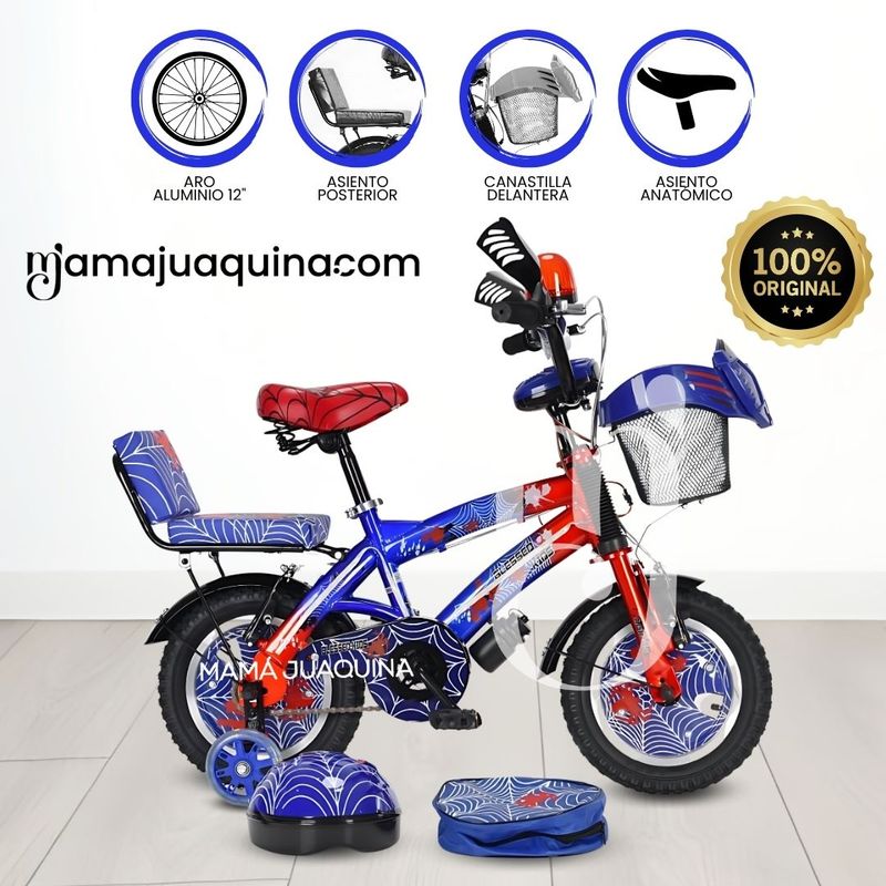 KINGDOM - Bicicleta Para Niño Aro 12 «SPIDER BIKE» Blue