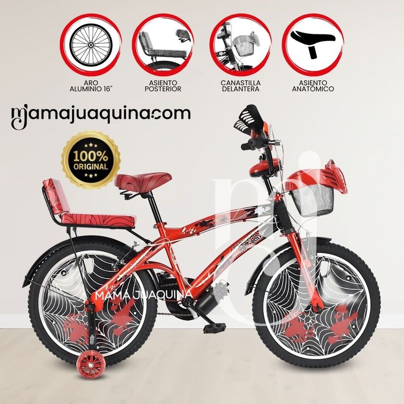 KINGDOM - Bicicleta Para Niño Aro 16 «SPIDER BIKE II» Red