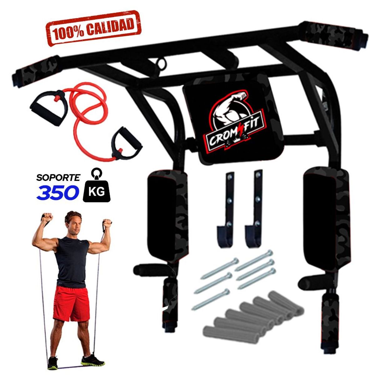 HOLGU - Barra 15 En 1 + liga de resistencia croosfit ejercicios