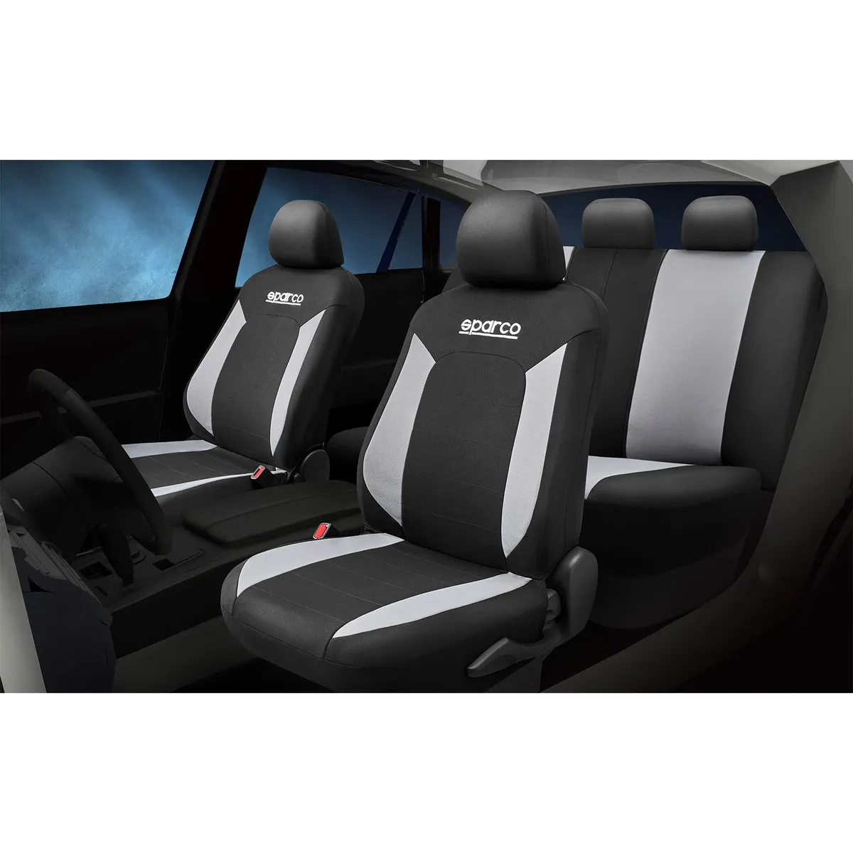 SPARCO - Set de Fundas Cubre Asiento SPARCO Negro Gris SPS426GRCB