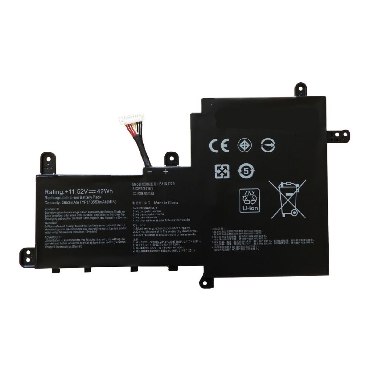 GENERICO - BATERIA PARA ASUS B31N1729 42Wh 11.52V 3 CELDAS