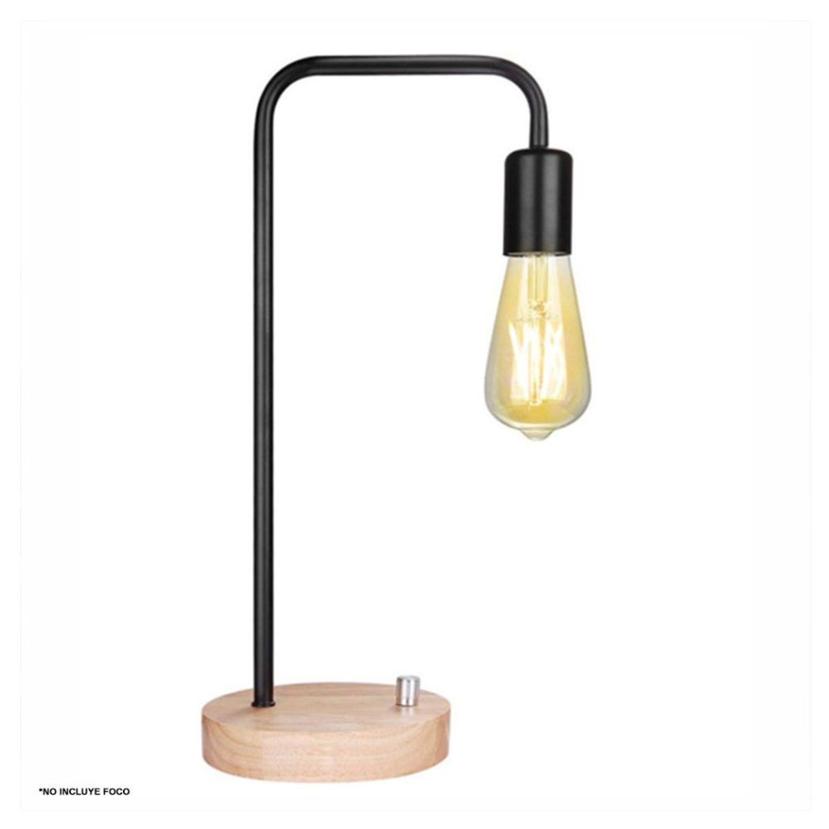 BUCKINGHAM - Lampara Mesa Dormitorio Madera Metal Industrial DYH390007 Buckingham