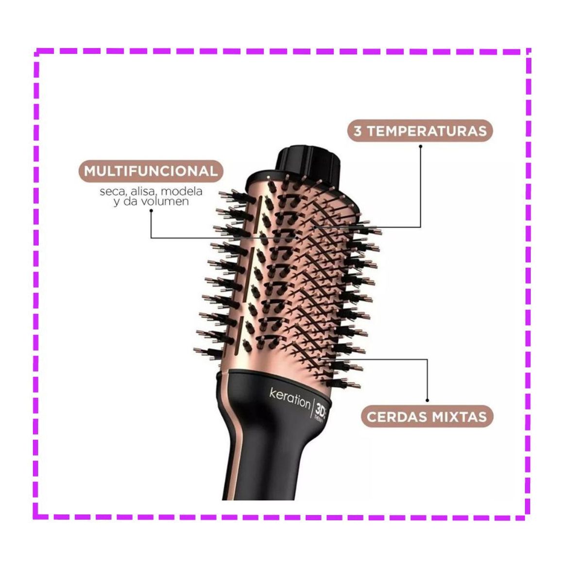 GAMA - Combo Plancha de Cabello Slice Gama + Cepillo Secador Gama Keration 3D