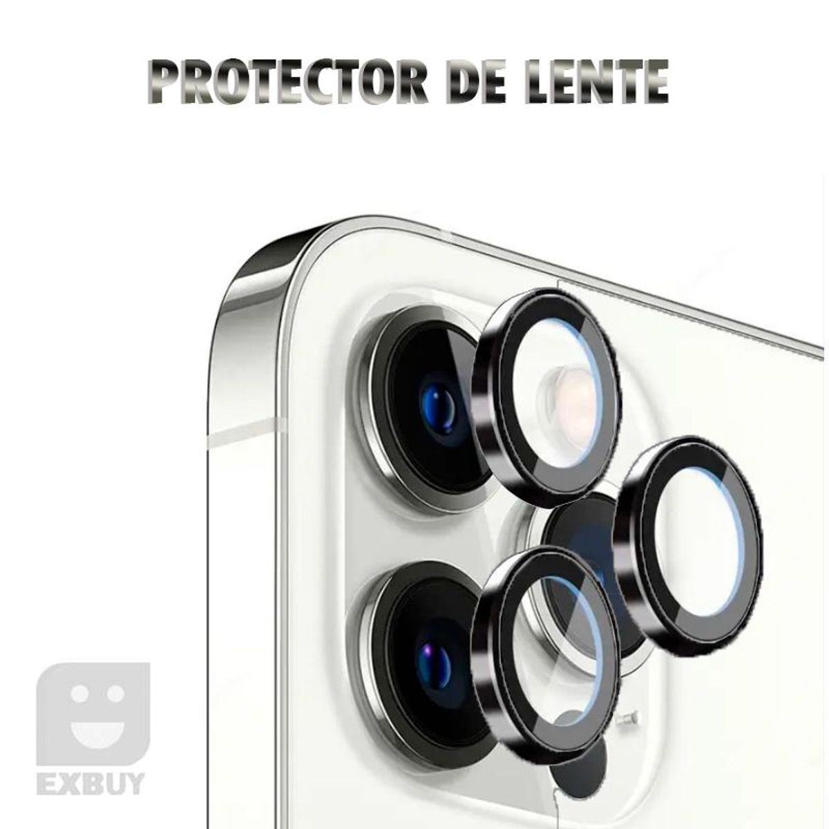 GENERICO - PROTECTOR DE CÁMARA PARA IPHONE 15 NEGRO