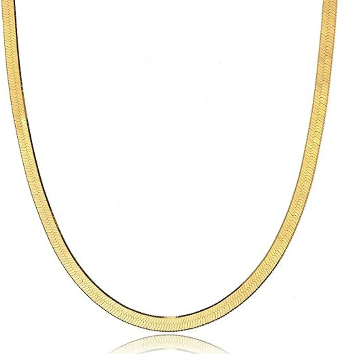 GENERICO - Collar para mujer cadena estilo serpiente plana dorados